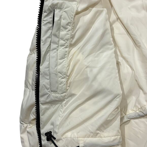 Lands' End Women's Down Commuter Parka Coat Ivory Hooded Puffer Size Large Warm! - Picture 5 of 13
